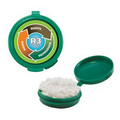 Green Hook-N-Go Plastic Pill Case w/ Sugar Free Micro Mints